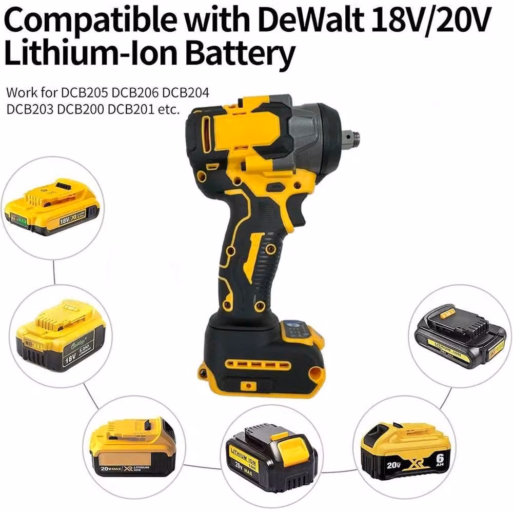 SPETLEK 1/2 inch Brushless Cordless Electric Impact Wrench in Yellow – 5