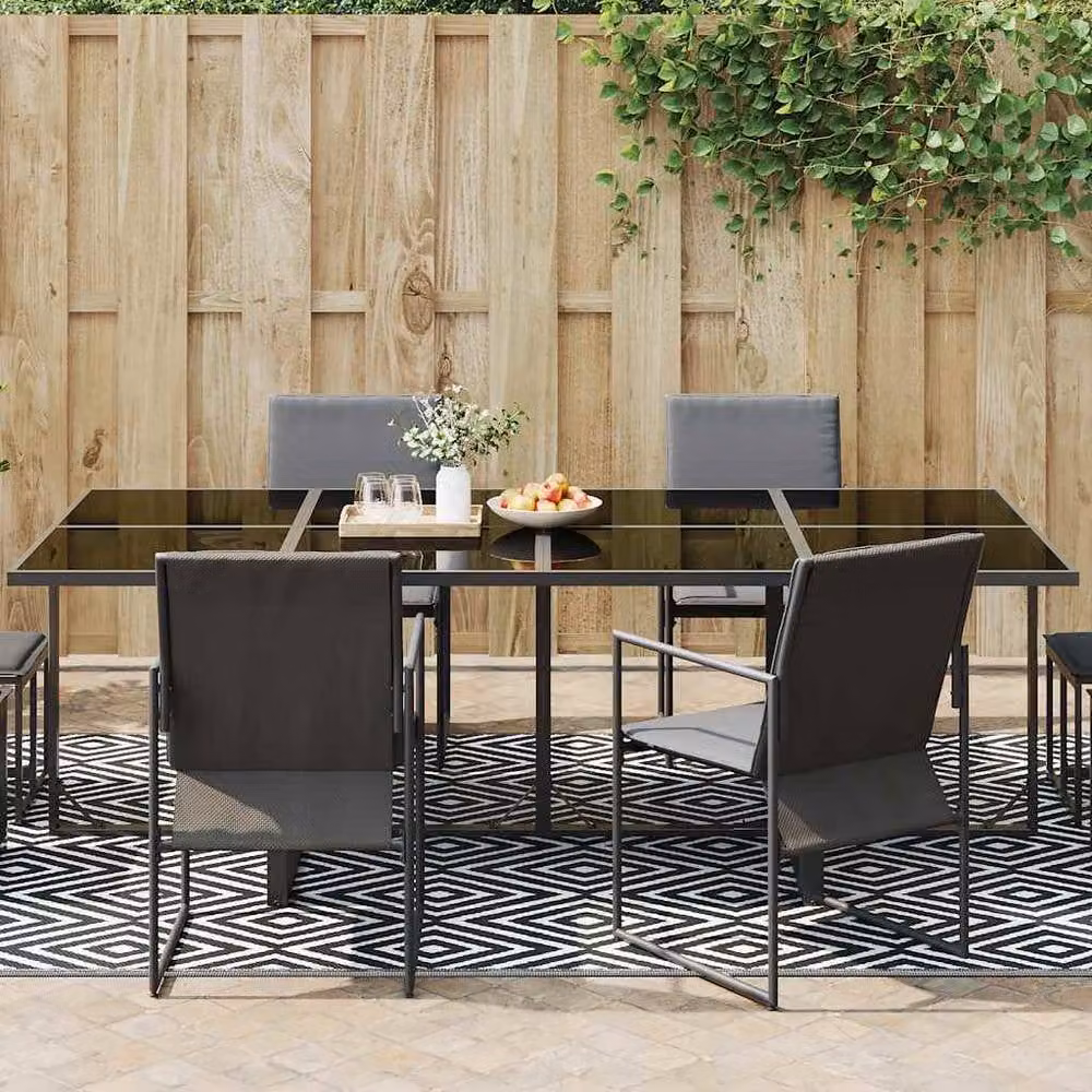 Berkfield Home Geometric Outdoor Carpet in White and Black, W/D/H: 190 x 290 cm – 1