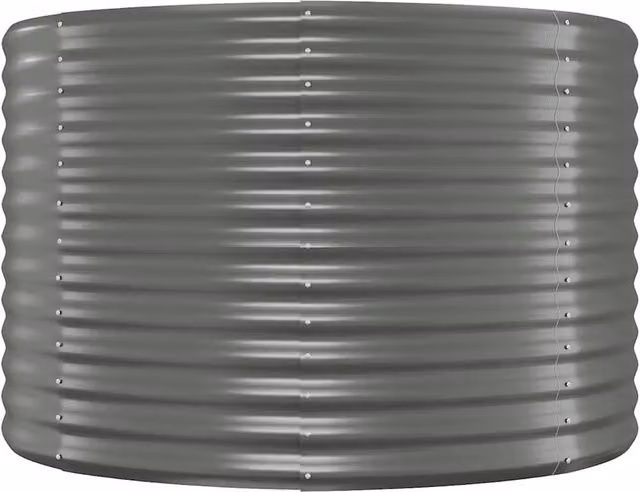 Berkfield Home Garden Steel Raised Bed, Grey, W/D/H: 100 x 100 x 68 cm