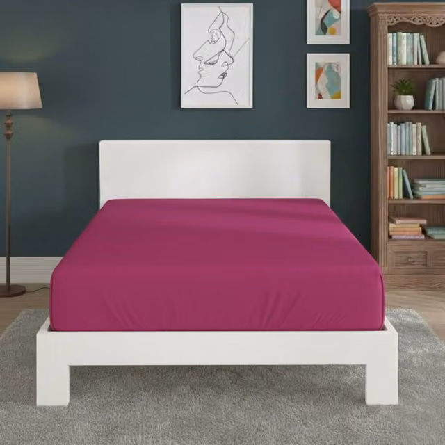 Snug City Polycotton Extra Deep Fitted Sheet in Pink, Size: Super King, W/D/H: 200 x 200 x 40 cm