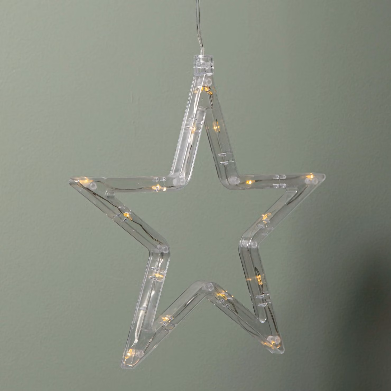 Samuel Alexander 20cm Battery Operated Light Up Christmas Star Window Decoration with Warm White LEDs in White and Transparent – 2