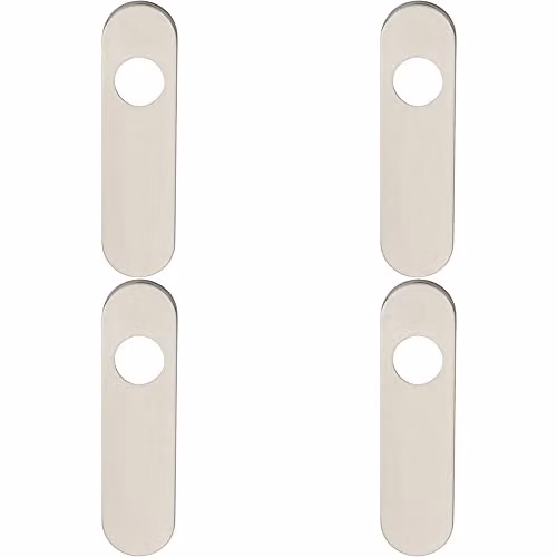 Loops Radius Lock Latch Plate Cover, 4 Pairs, Silver Brushed Stainless Steel, W: 170 mm, D: 45 mm, H: 8 mm