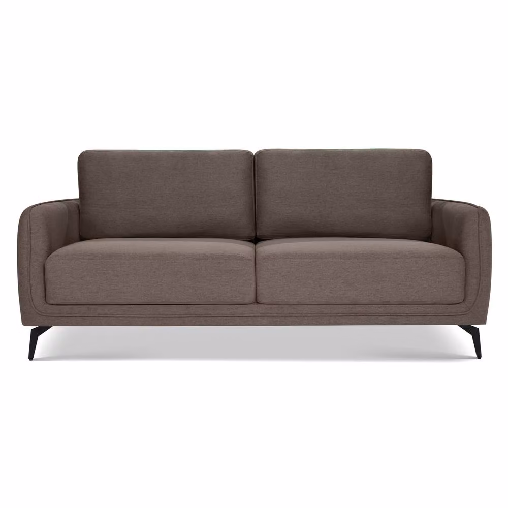 Bravich LTD Brixton 3 Seater Modern Fabric Sofa with Solid Wood Frame and Steel Legs in Brown – 2