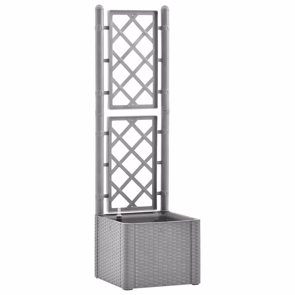 Berkfield Home Garden Grey Raised Bed with Trellis and Self-Watering System – 2