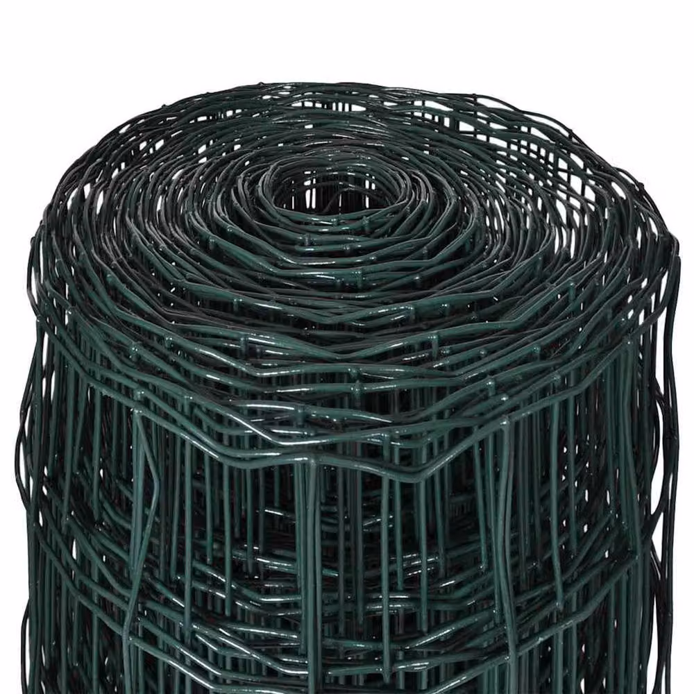 Berkfield Home Euro Fence PVC-Coated Steel Fencing, Green, W: 25 m, H: 1.8 m – 4