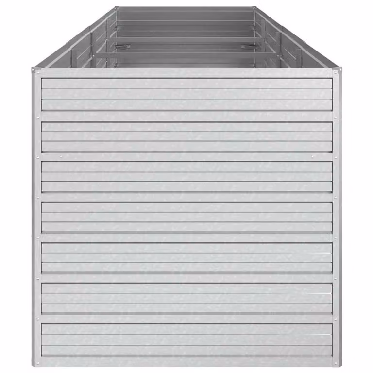 Berkfield Home Garden Raised Bed in Silver Galvanised Steel, W/D/H: 320 x 80 x 77 cm