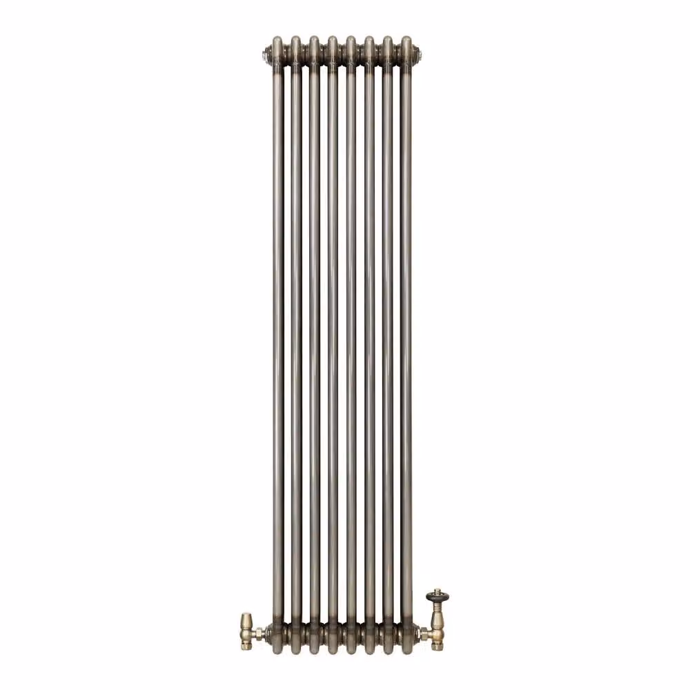 Monstershop Traditional 3 Column Steel Radiator and Integrated Valves, Silver, H: 150 cm x W: 38 cm x D: 38 cm – 2