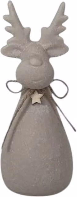 Four Candle Sand Texture Effect Reindeer Christmas Tabletop Decoration, Yellow and Grey, Height: 18 cm