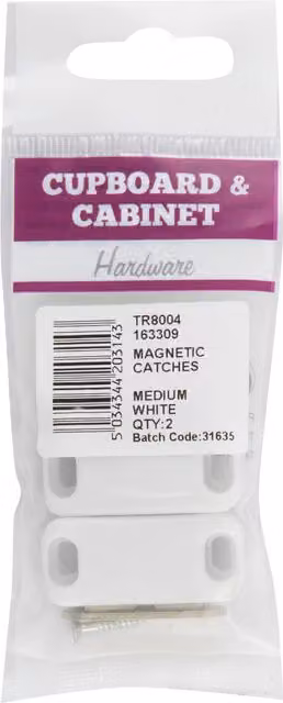 Hiatt White Magnetic Catches with Screw Fixings