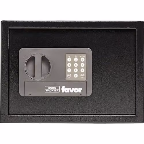 Burg-Wächter Favor S5 E Furniture Safe with Electronic Keypad Lock and Shelf, Black, 17.8 Litres Capacity