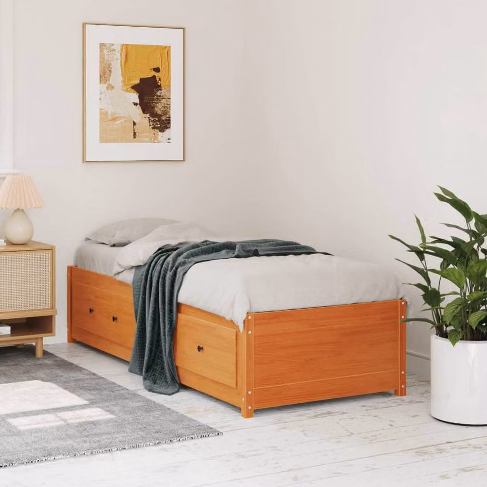 Berkfield Home Beautiful Day Bed in Wax Brown Solid Pine Wood W/D/H: 190 x 90 x 44 cm – 2
