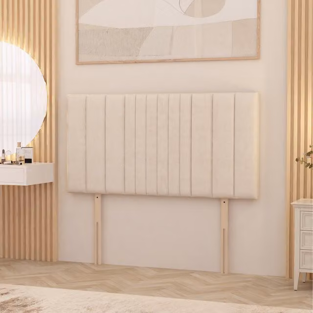 Somnior Beds Ltd Arizona Modern Upholstered Velvet Bed Frame in White/Yellow, W/D/H: 180 x 200 x 81.28 cm