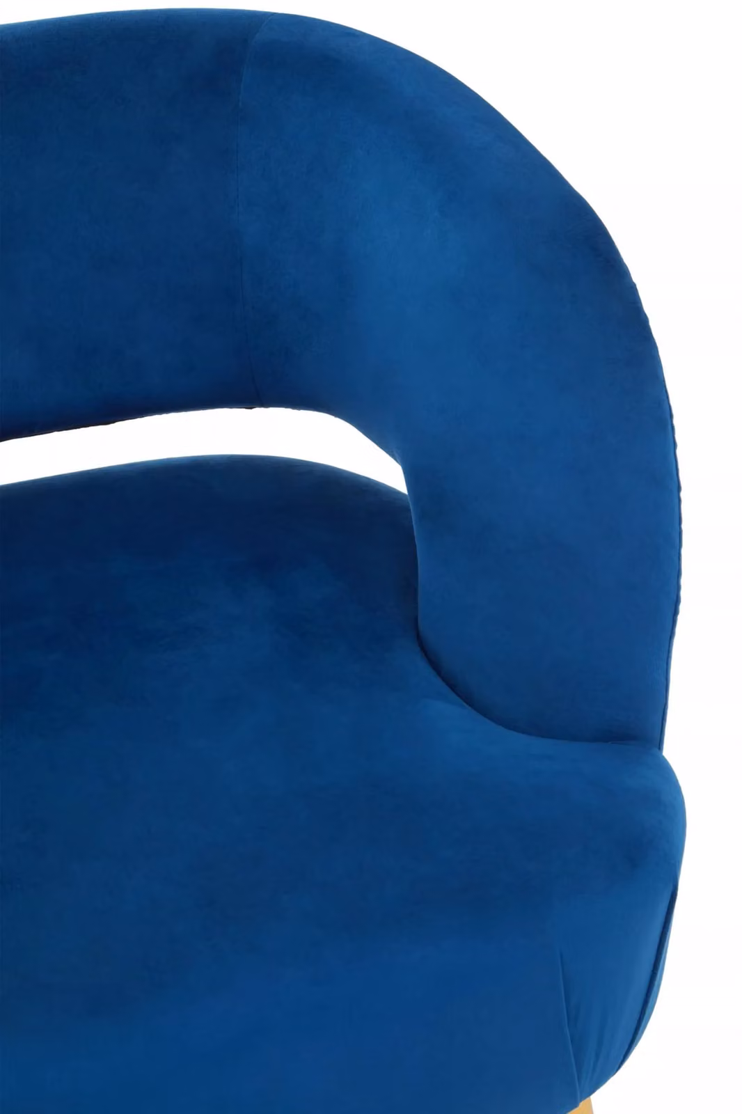 Orsina Larissa Blue Velvet Tub Chair with Armrests and Gold Metal Frame – 3