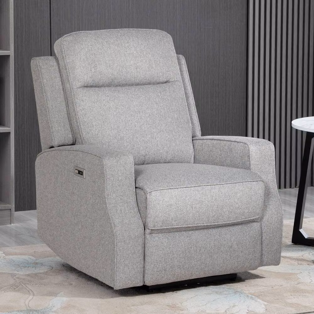 STILVORA Grey Fabric Electric Recliner Chair with Metal Frame and Armrests – 2