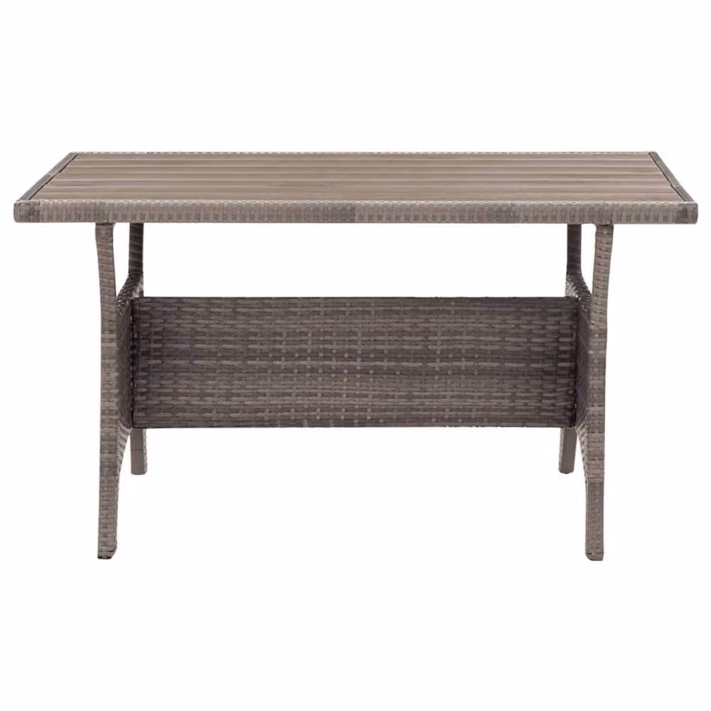 Berkfield Home Grey Poly Rattan Garden Table W/D/H: 120 x 70 x 66 cm – 2