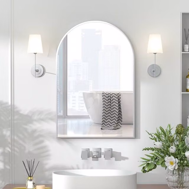 KEEPREAPER Sleek Silver Bathroom Mirror Cabinet with Storage, W: 51 cm, H: 76 cm – 1