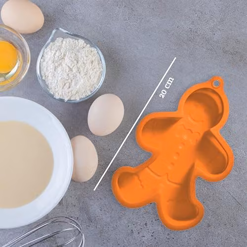 Orsina Gingerbread Man Silicone Cake Mould, Orange – 3