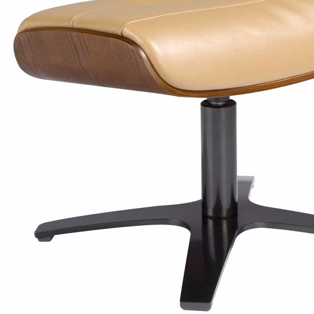 Angel Cerda Sand Split Leather Ottoman in Light Sand, W/D/H: 52 x 42 x 39 cm – 3