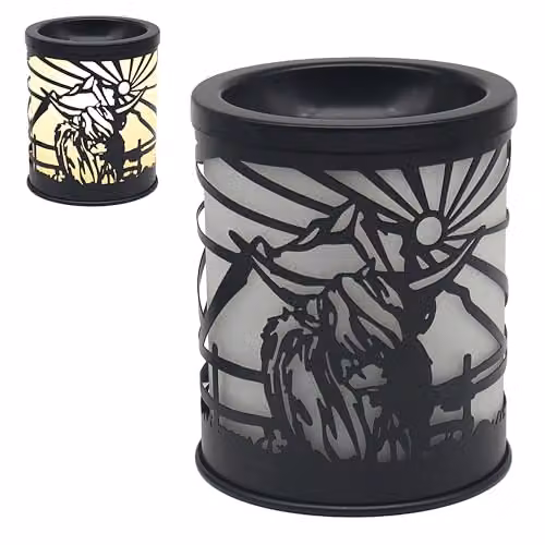 Garden Greatness Highland Cow Illuminated Aroma Burner in Multicolour and Black, W/D/H: 13.0 x 11.0 x 11.0 cm – 1