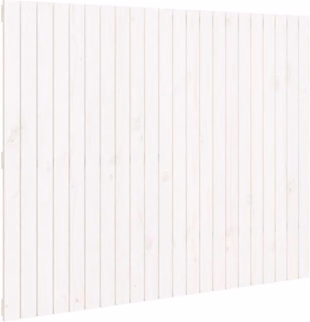 Berkfield Home White Solid Pine Wall Mounted Headboard, W: 140 cm, D: 3 cm, H: 110 cm