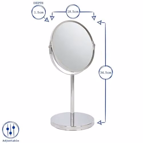 Harbour Housewares Round Gold Metal Pedestal Makeup Mirror, W/H: 18.5 x 35.0 cm – 7