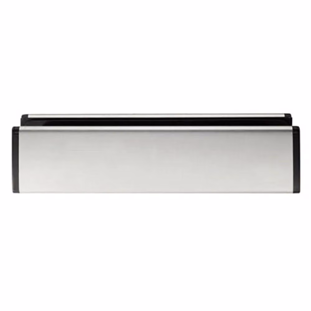 Loops All in One Sleeved Letterbox Plate in Polished Silver Stainless Steel, Aperture: 260 x 47 mm – 2