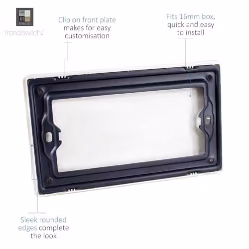 Trendi Switch Artistic Modern Glossy Decorative Double Wall Blanking Plate in Midnight Blue – 3