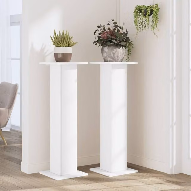 Berkfield Home Plant Stands, 2 Piece Set, White, W/D/H: 30 x 30 x 95 cm – 1