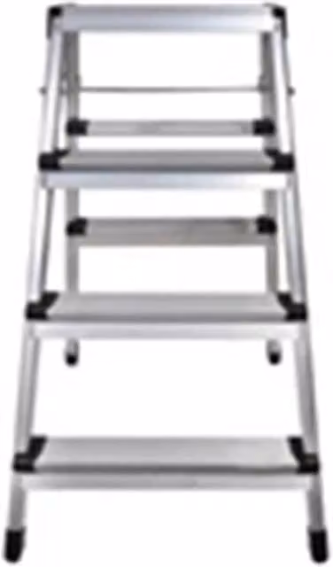 Nordara Aluminium Heavy Duty Step Ladder in Silver, W/D/H: 40 x 40 x 100 cm