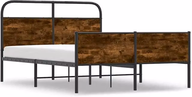 Berkfield Home Elegant Bed Frame in Sonoma Oak and Brown, W/D/H: 120 x 200 x 125 cm (Small Double) – 1
