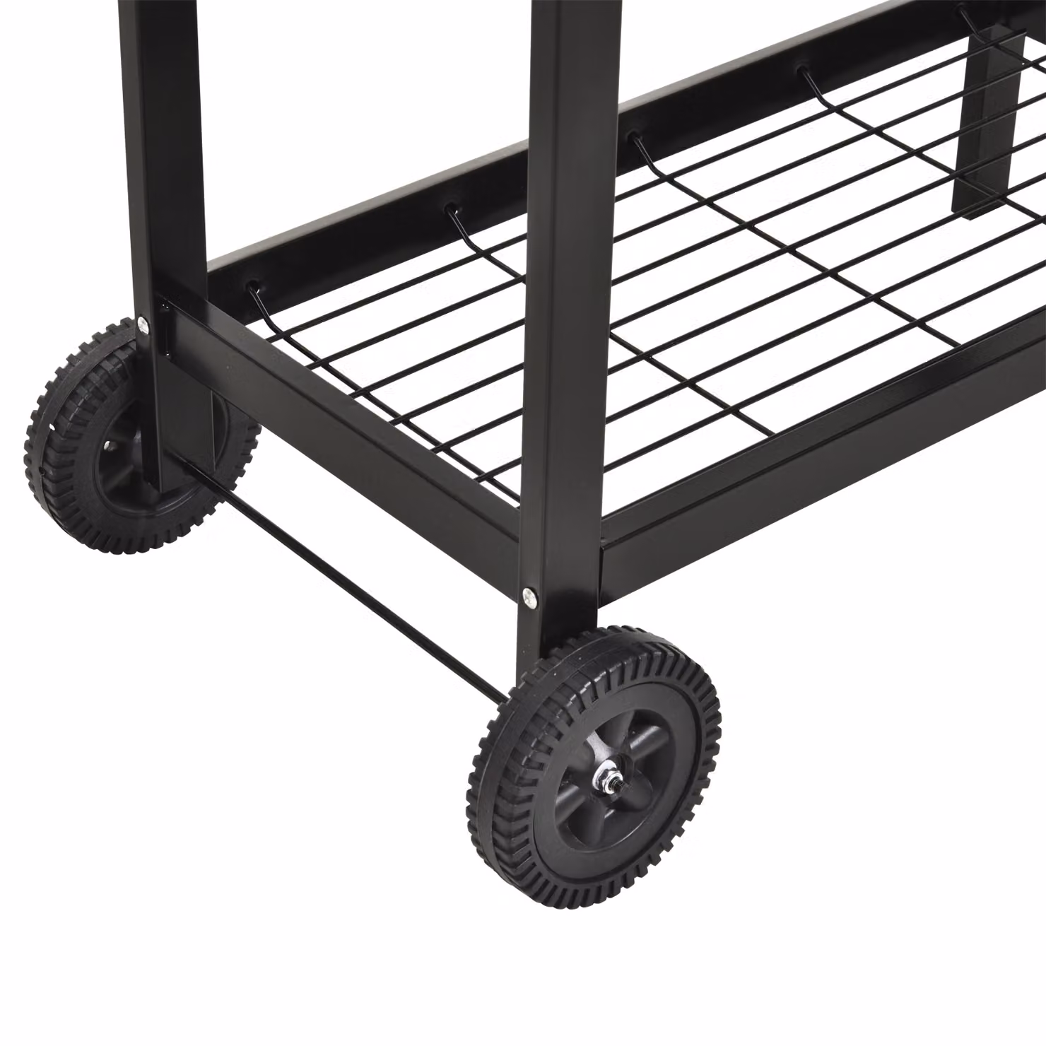 Outsunny Charcoal Barbecue Grill Trolley in Black with Dual Grill Nets and Wheels, Steel Construction, W/D/H: 96 x 90 x 45 cm – 7