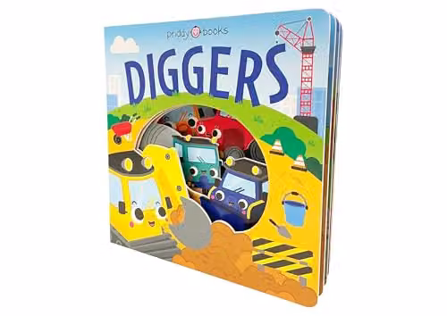 Priddy Books Diggers: An interactive peep-through, lift-the-flap cardboard board book for toddlers in multicolour – 3