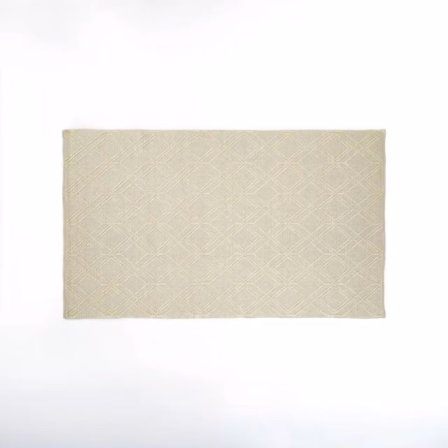 Orsina Bosie Jango Large Geometric Rectangular Rug in White, Grey and Beige