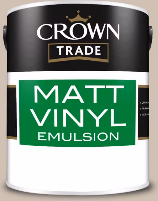 Crown Trade East Village Water Based Vinyl Matt Dispersion Paint, Brown, 5 l