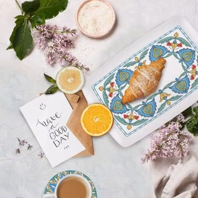 The Mia UK Limoncello Series Multicolour Stoneware Rectangular Platter