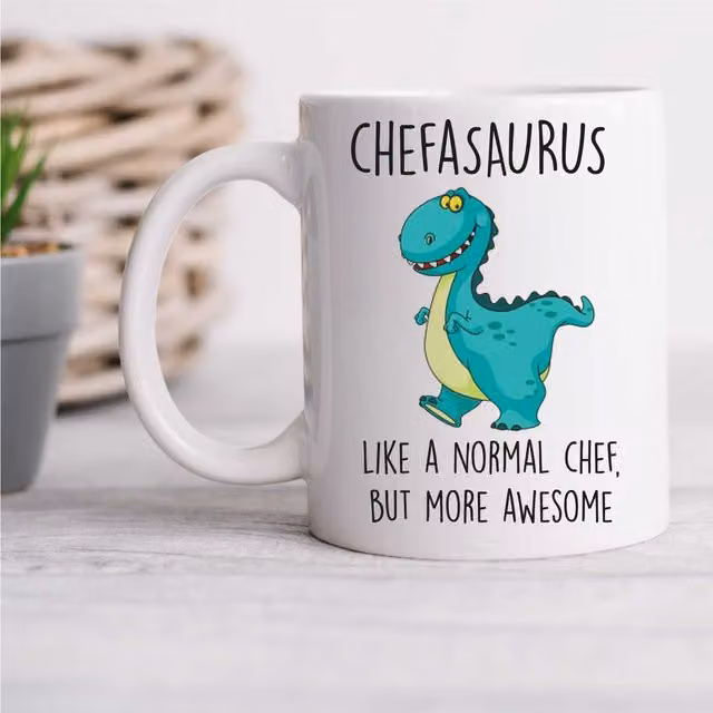 60 Second Makeover Chefasaurus Ceramic Mug in White