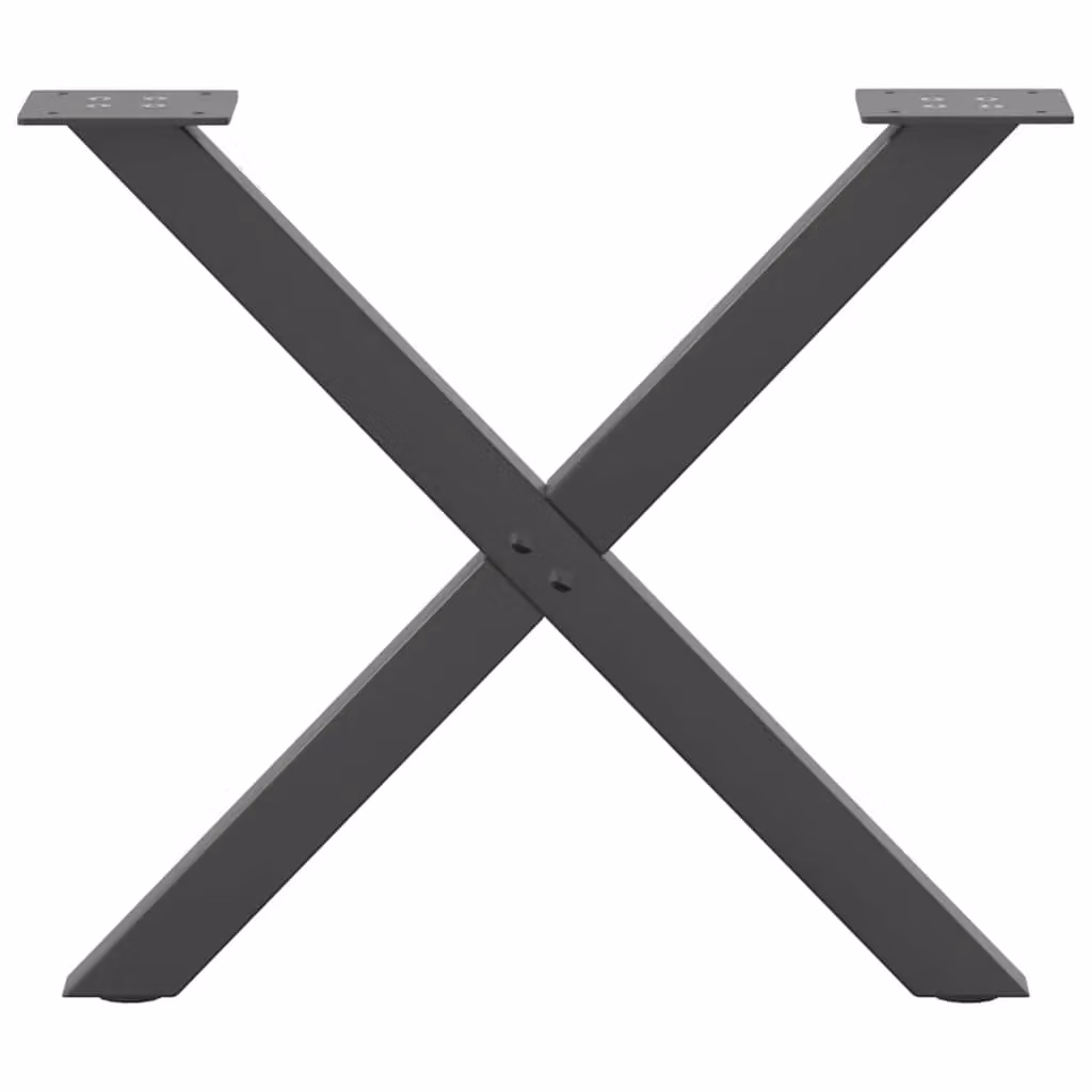 Berkfield Home X-Shaped Steel Coffee Table Legs, 2 Pieces, Anthracite Black, H: 60 cm, W: 42.5-43 cm – 2