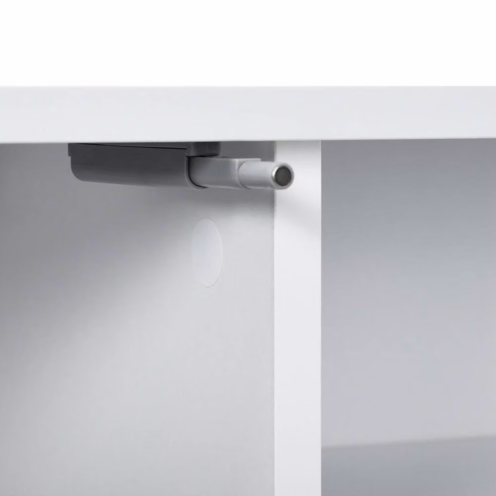 Wyld Haus Lumipa High Gloss White Floating TV Cabinet with Open Shelves W: 140 cm, D: 30 cm, H: 32 cm – 8