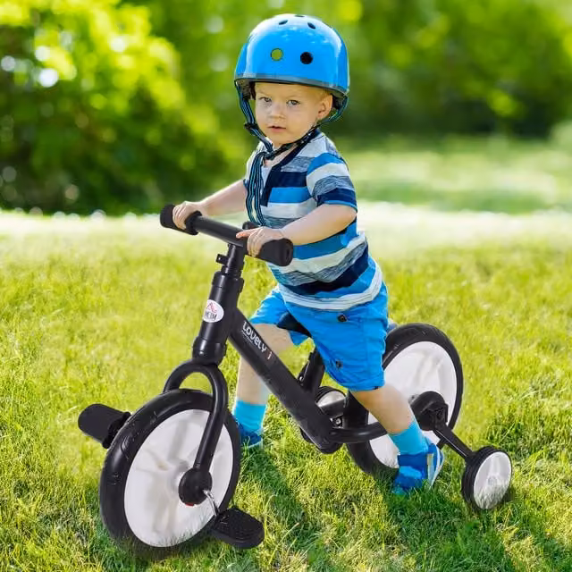 HOMCOM Kids Balance Training Bike with Stabilisers, Black