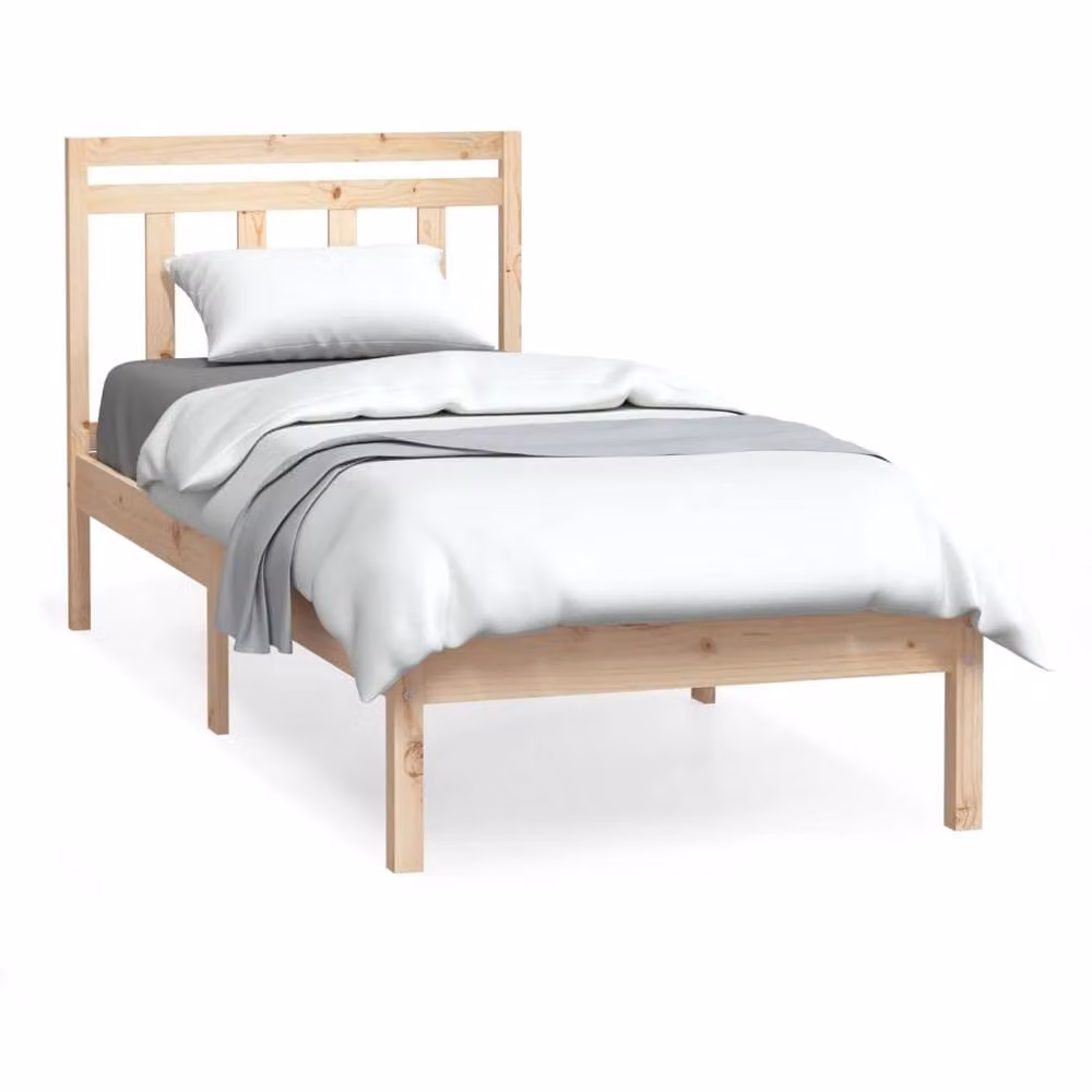 Berkfield Home Small Single Solid Wood Bed Frame, Brown, W: 75 cm, L: 190 cm – 2