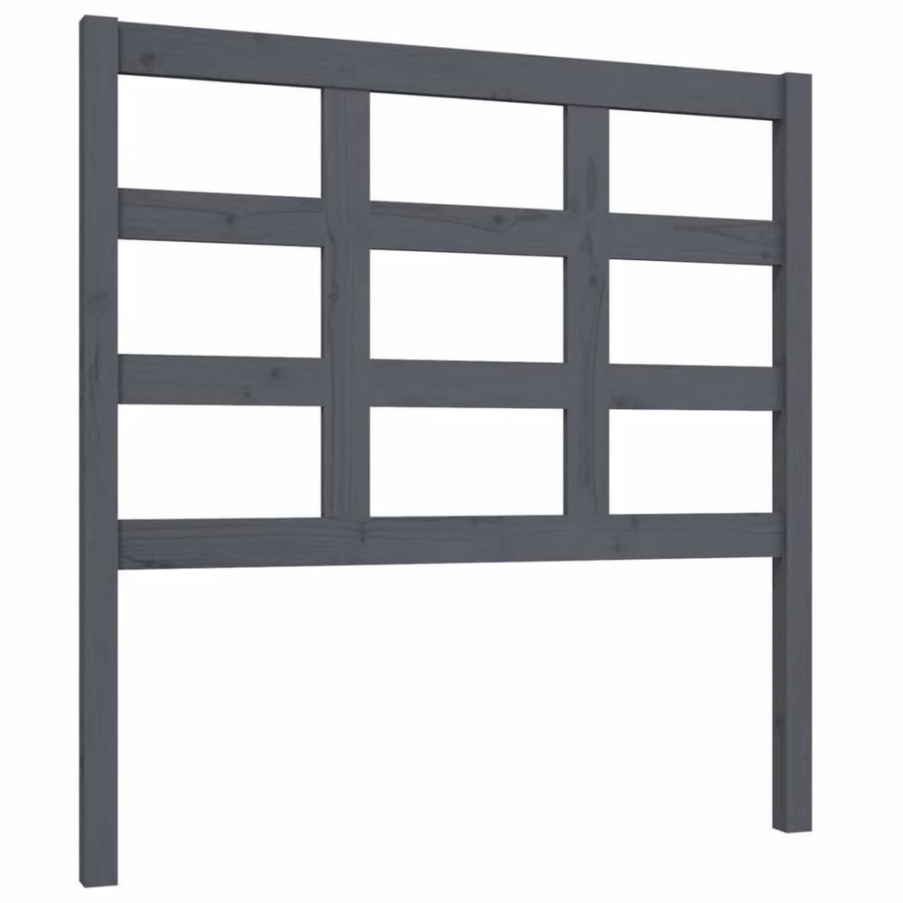 Berkfield Home Beautiful Bed Headboard in Grey Solid Pine Wood, W: 95.5 cm, D: 4 cm, H: 100 cm – 3