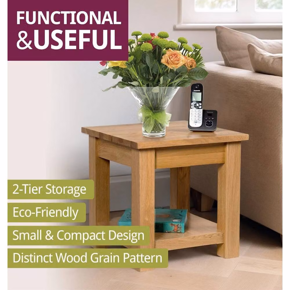 FORGEVIO Small Square Oak Coffee Table in Light Oak – 5