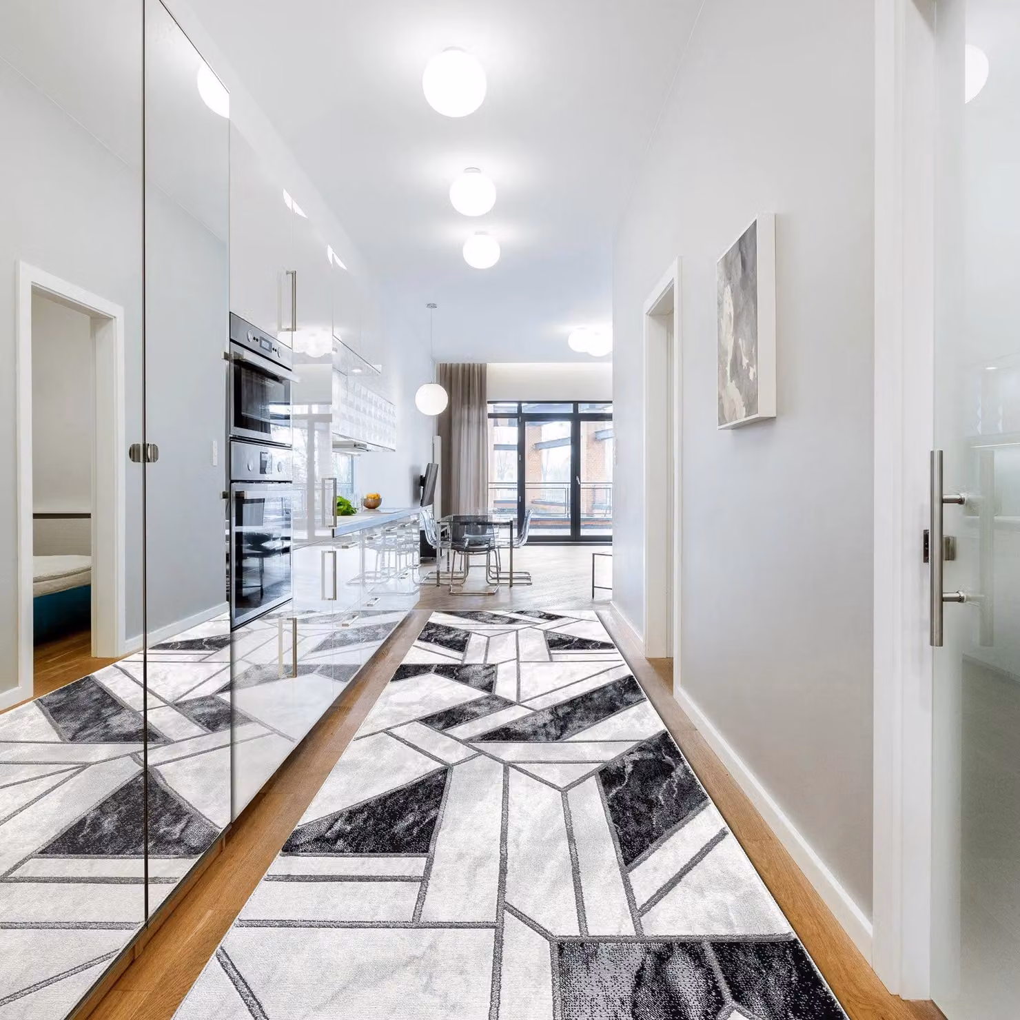 RugsX Exclusive Emerald Runner in Black, W: 120 cm, L: 210 cm – 4