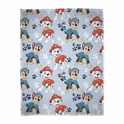 Character World Paw Patrol Officially Licensed Fleece Blanket in Blue with Marshall and Skye
