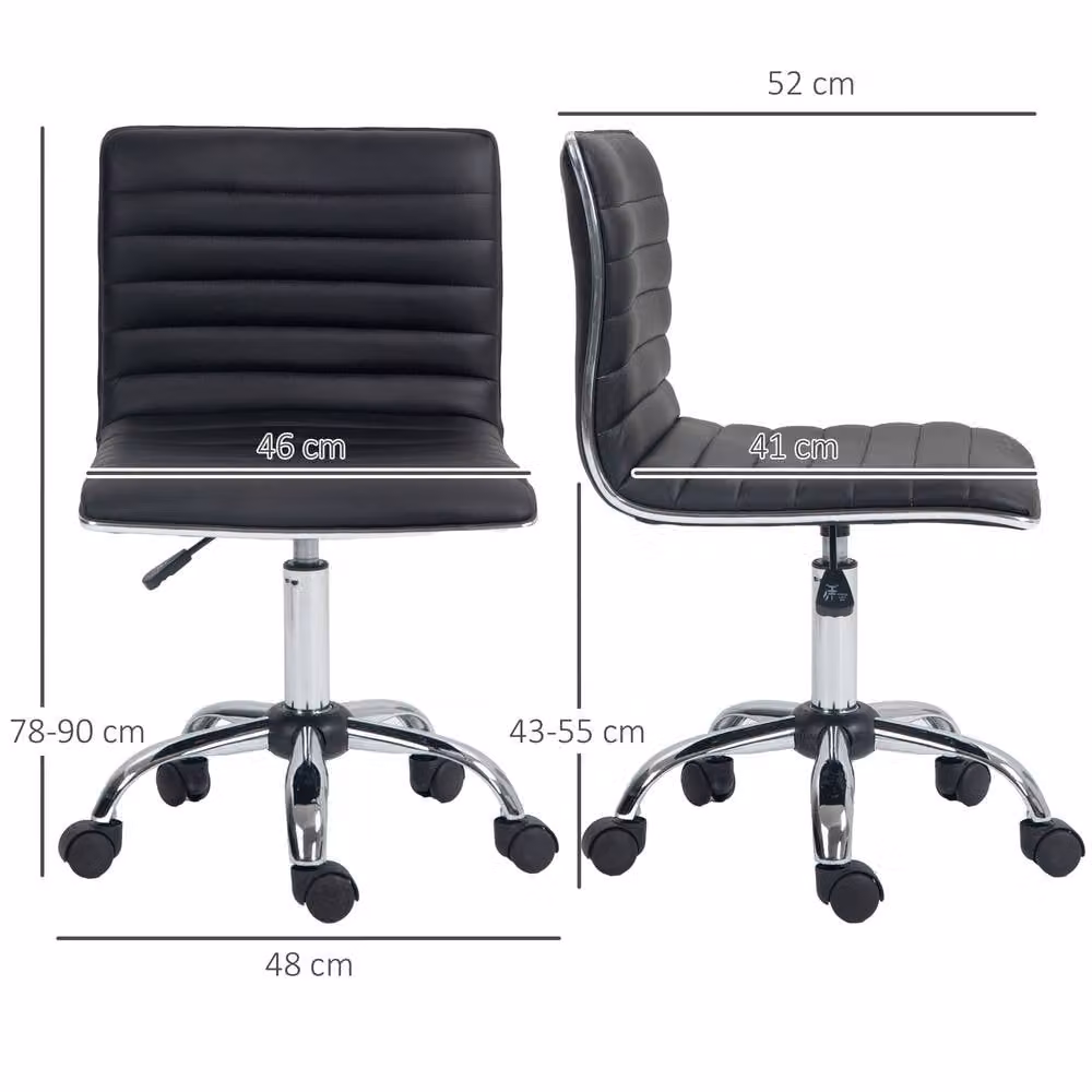 STILVORA Black Synthetic Leather High-Back Executive Office Chair with 360 Degree Swivel and Castors – 3