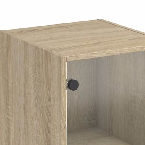 vidaXL Highboard with Glass Doors in Sonoma Oak, W/D/H: 35 x 37 x 142 cm – 2