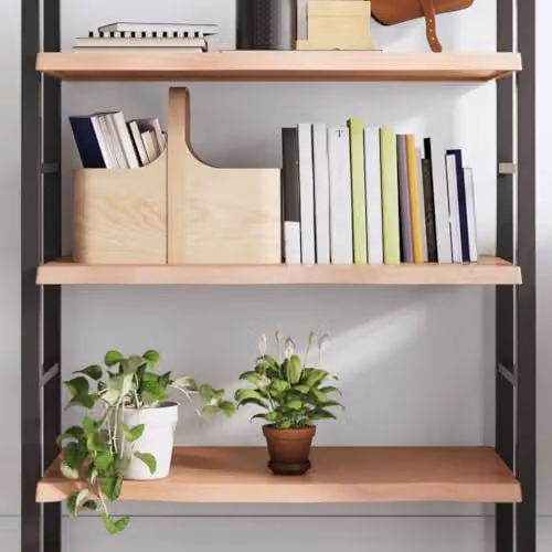 vidaXL Wall Mounted Oak Wood Shelf, Brown, W: 80 cm, D: 40 cm, H: 4 cm – 2