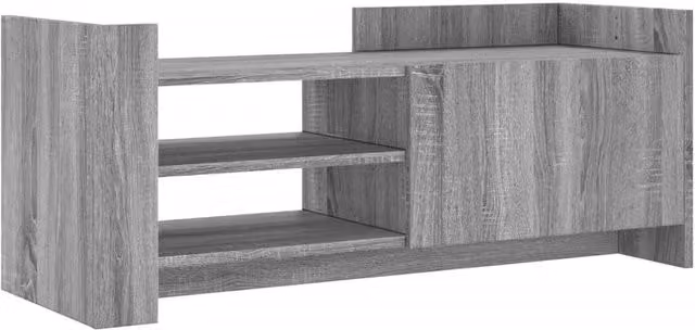 Berkfield Home Modern Grey Sonoma TV Cabinet in Matt MDF, W/D/H: 100 x 35 x 40 cm – 1