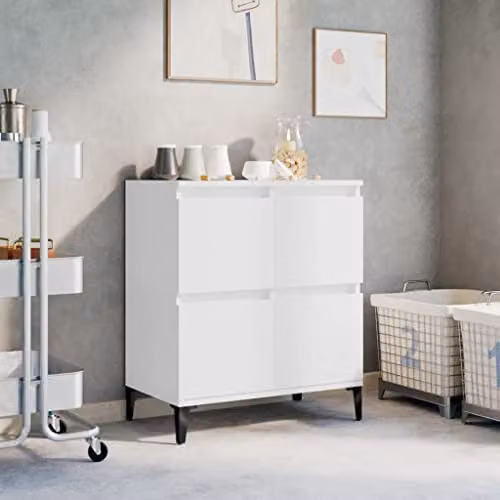 vidaXL Classic White Sideboard in Matt MDF, W/D/H: 60 x 35 x 70 cm – 2