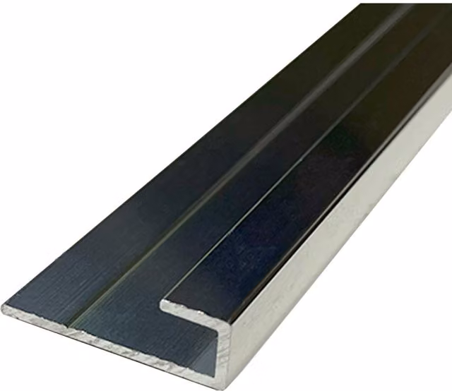 Wetwall Polished Silver Modern Tile End Cap